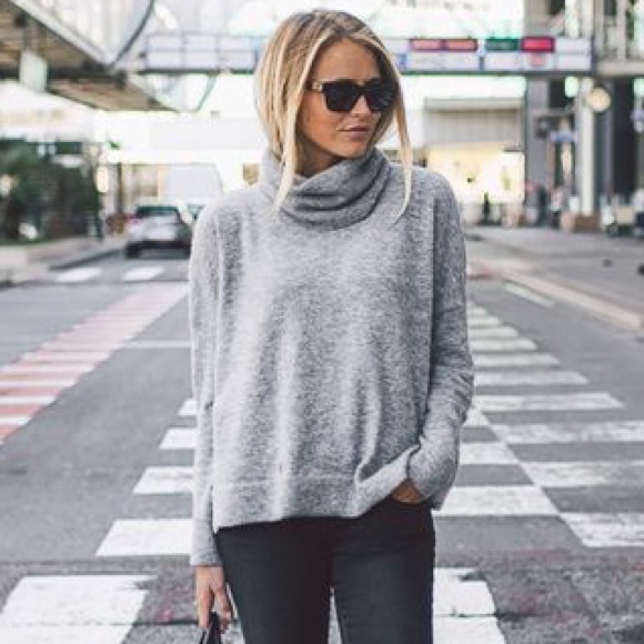 Lucky Brand Sweaters - Lucky Brand Dolman Gray Cowl/Turtleneck Sweater